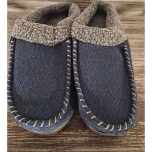 Hometop Men's Tweed House Slippers‎ Navy Size 9-10 NEW